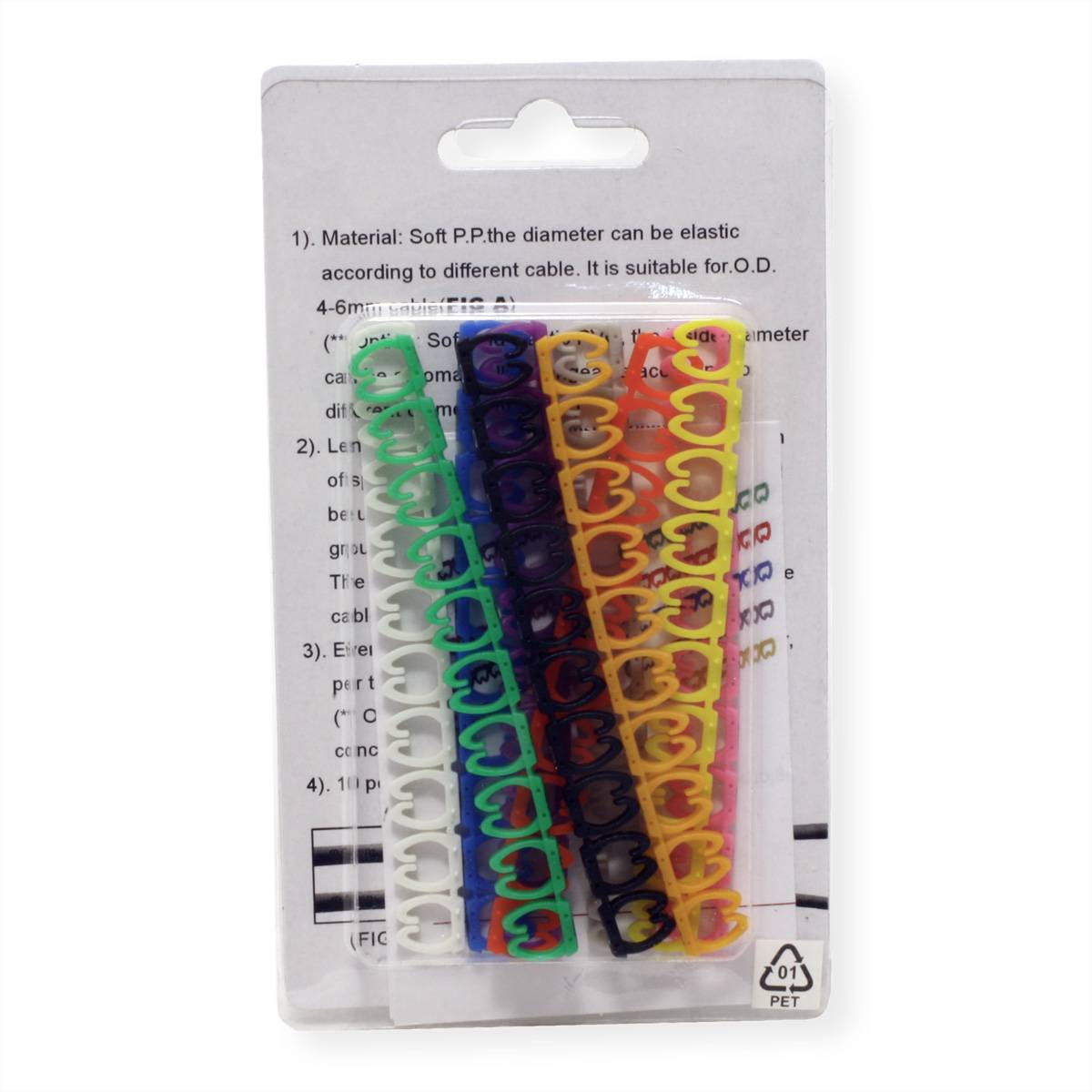 VALUE Kabelmarkierungsset für Patchkabel, 5 - 6,5mm, 10 x 10 St., mehrfarbig-1