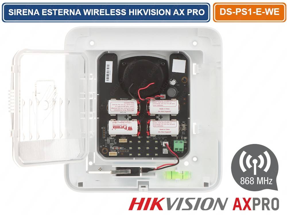 Hikvision DS-PS1-E-WE - Sirene - kabellos - 868 MHz - weiß-3