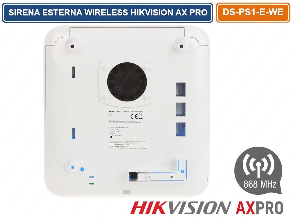 Hikvision DS-PS1-E-WE - Sirene - kabellos - 868 MHz - weiß-4