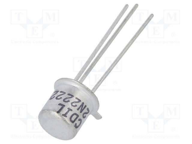 Transistor: NPN; bipolar; 30V; 0,8A; 0,5/1,2W; TO18; 4dB 2N2222 NPN THT-Transistoren-0