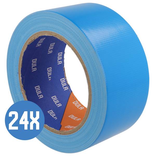 DULA Gewebeband - Blau - 50 mm x 25 m - 24 Rollen Gewebeband - Reparaturband