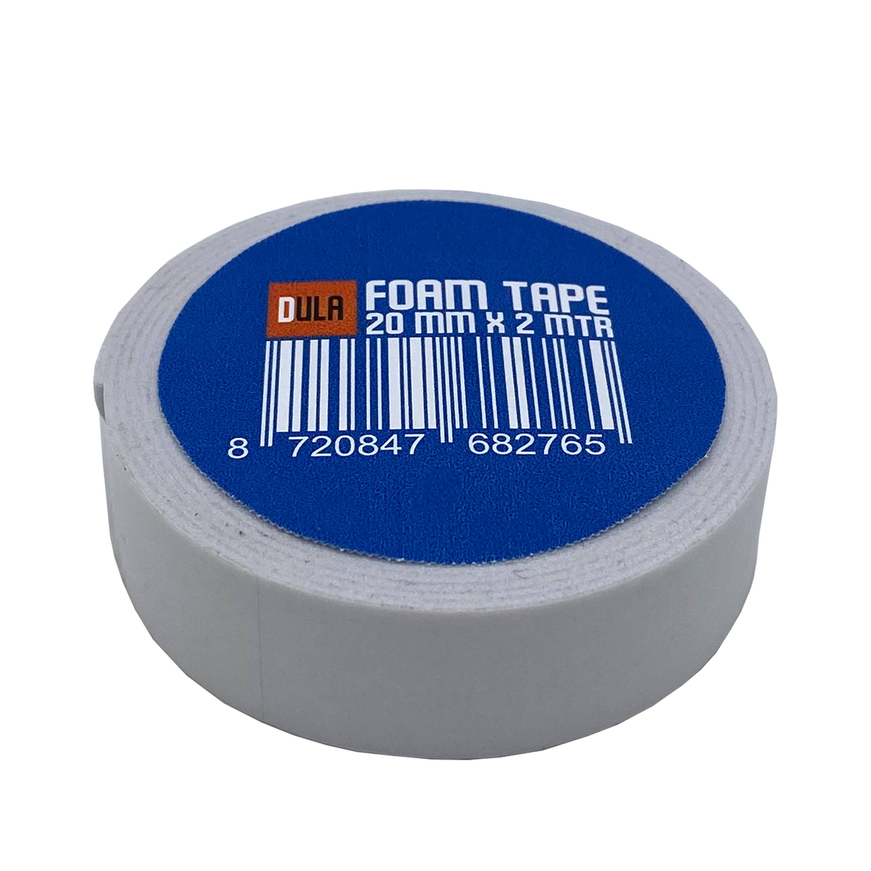 DULA Schaumklebeband - Montageband - doppelseitiges Klebeband - Weiß - 20 mm x 2 m-1