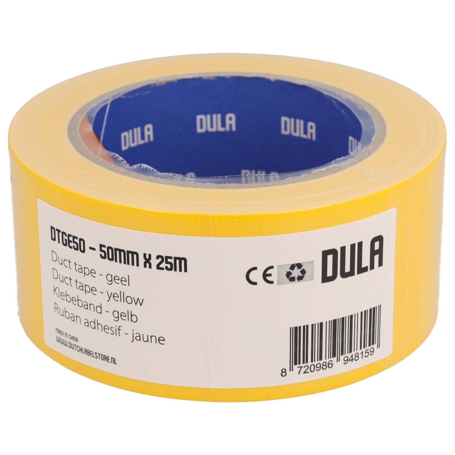 DULA Gewebeband - Gelb - 50 mm x 25 m - 24 Rollen Gewebeband - Reparaturband-1