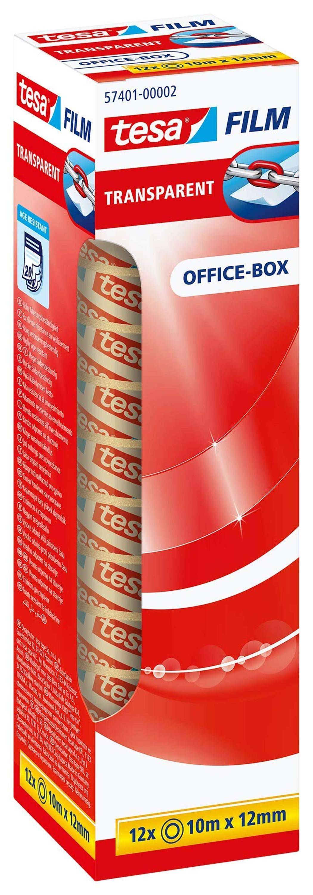 tesafilm transparent, Office-Box, 10 m x 12 mm, 12 Rollen-0