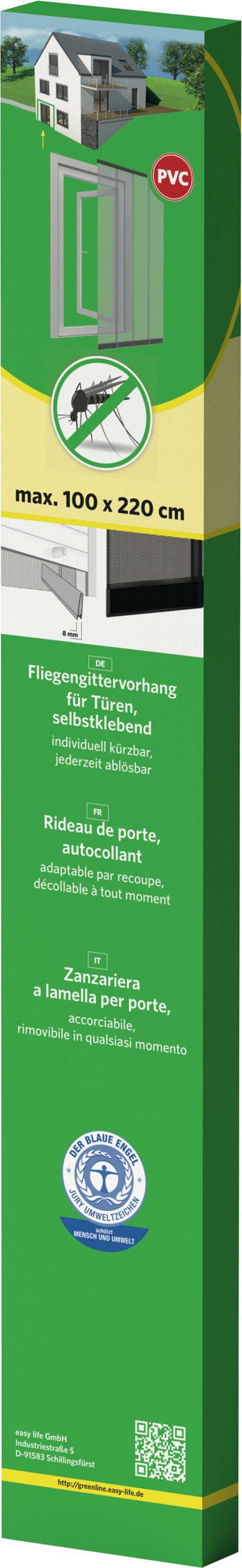 IS-A-PVC-Lamellenvorhang Polyester 125 x 240 cm anthrazit, Klemmleiste 3-tlg.-0
