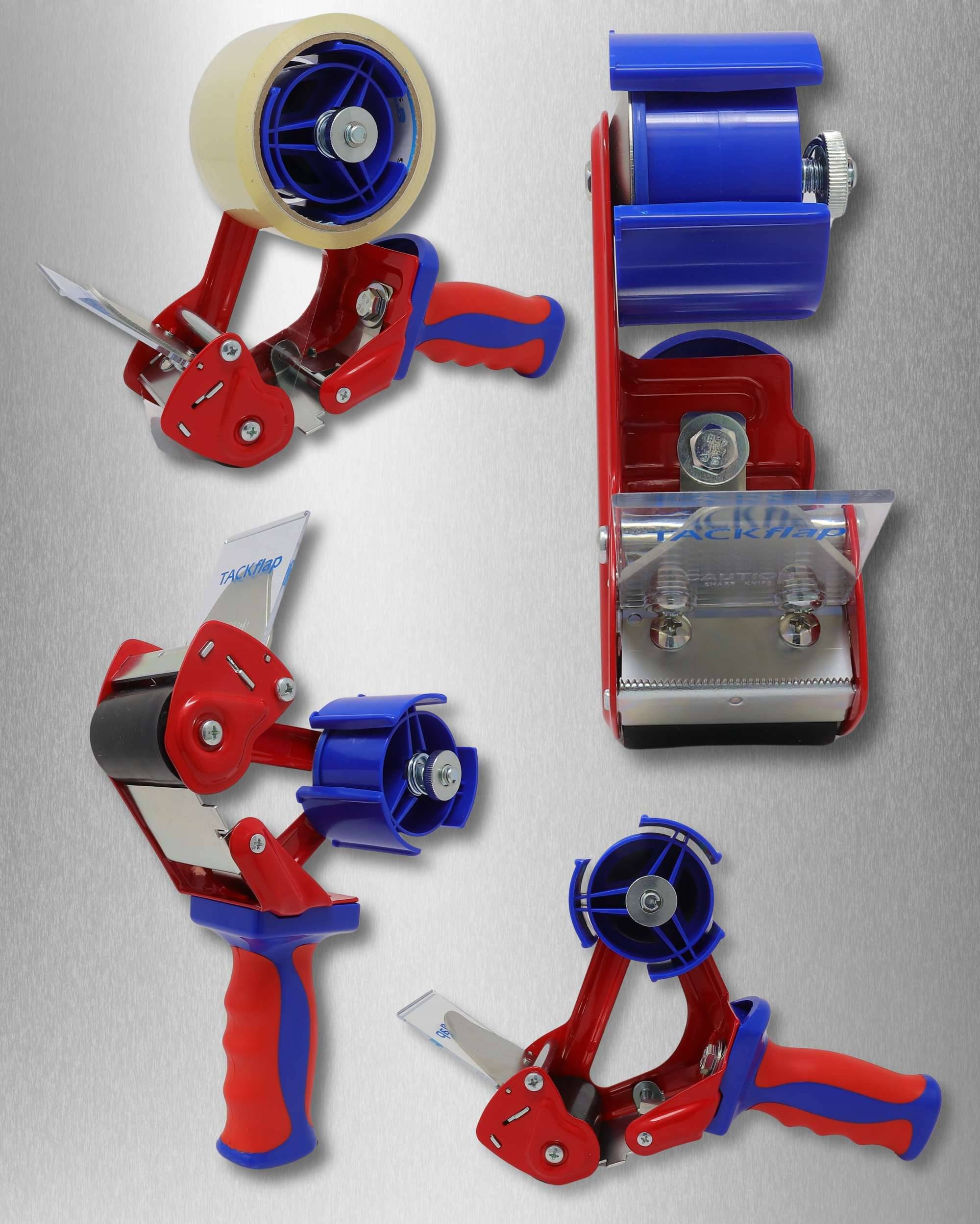 gws Packband Industrie Abroller in Rot-Blau, qualitativer Paketbandroller, für Rollen bis 66 m x 50 mm-2