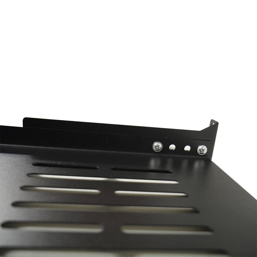 19 Zoll Fachboden 550 mm Tiefenverstellbar Traglast 60 kg Tragkraft Netzwerkschrank Schwarz-2
