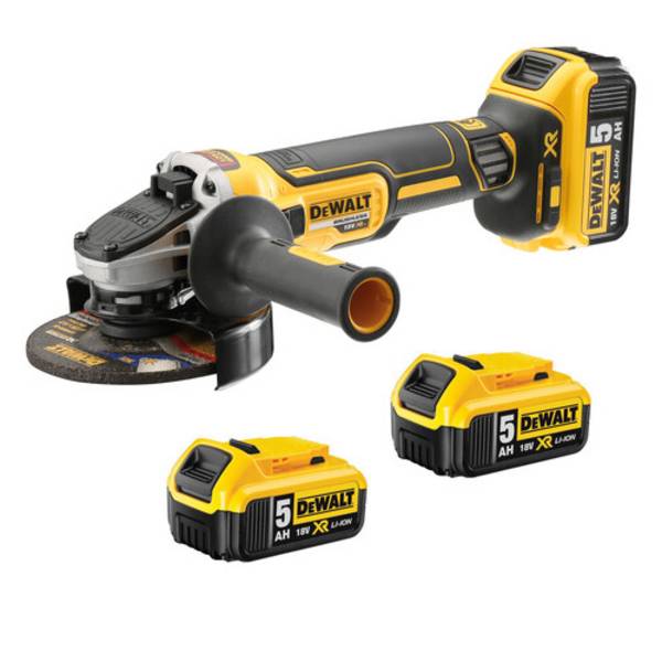 DCG405P3-QW DeWalt Akku-Winkelschleifer 18 V / 5 Ah, inkl. 3 Akkus