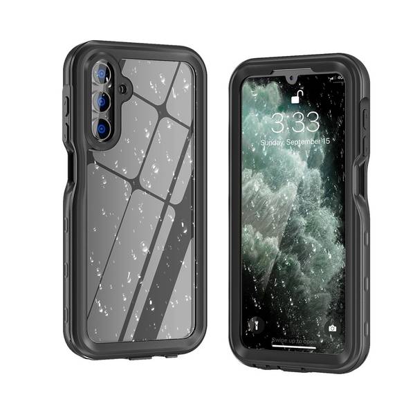 Für Samsung Galaxy A16 360 Grad Full Body Wasserdichte Schutz Handy Tasche Schwarz