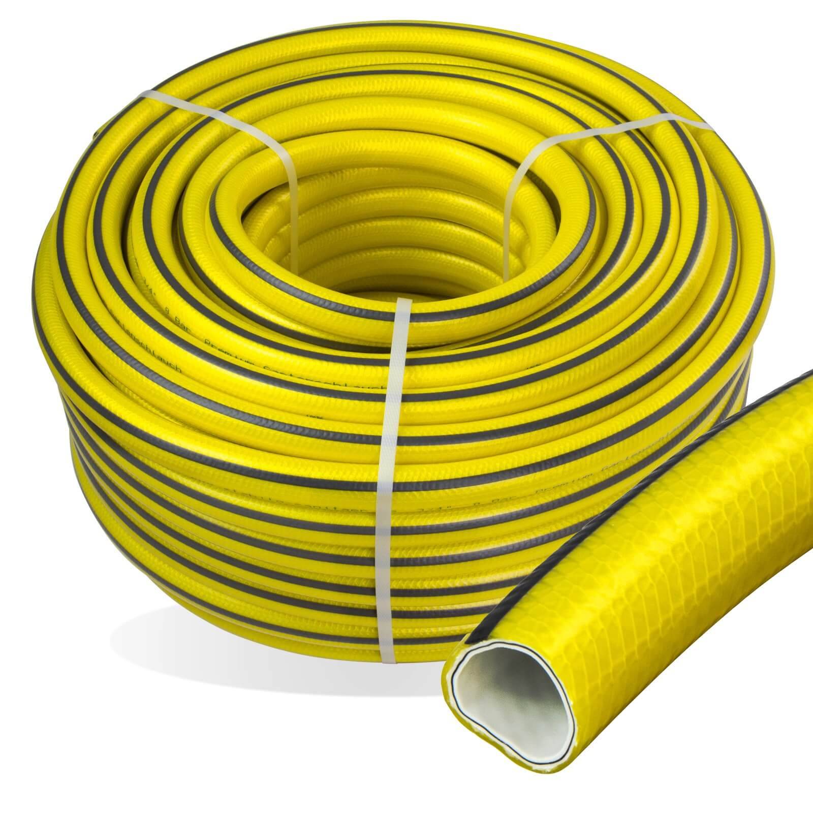 Gartenschlauch Gelb 1/2 Zoll 50 m 5-lagig verstärkt knickfest "Premium"-1
