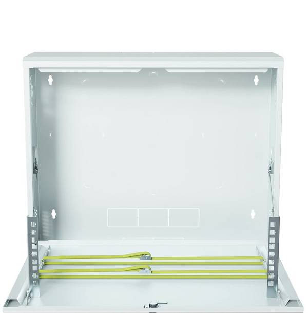 19"-Wandgehäuse - platzsparender vertikaler Einbau - - reinweiß - Rack