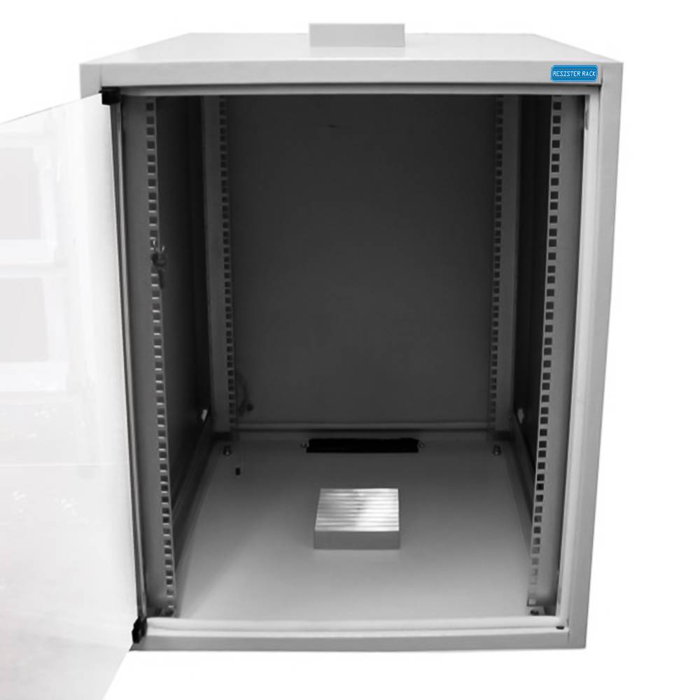 19 Zoll Netzwerkschrank Staubschutz IP54 Glastür 18 HE BxT 600x600 mm Industriequalität Lichtgrau-1