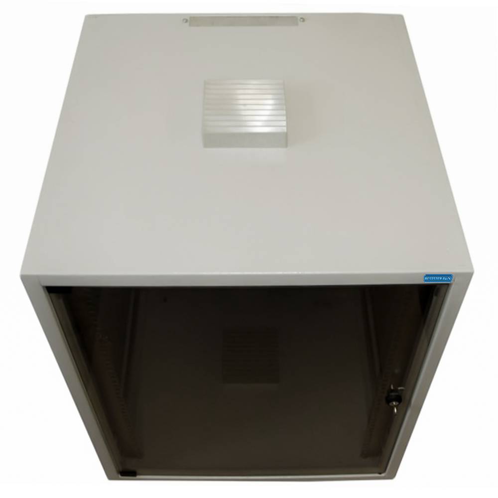 19 Zoll Netzwerkschrank Staubschutz IP54 Glastür 18 HE BxT 600x600 mm Industriequalität Lichtgrau-3