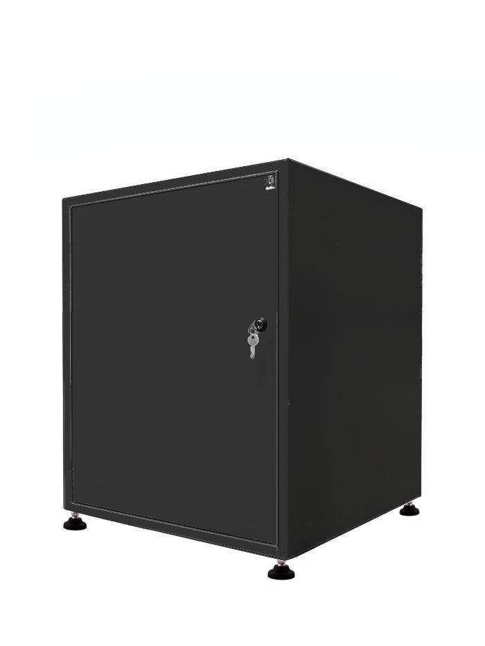 19"-Netzwerkschrank SJB - 10 HE - BxT 600x600 mm - Vollblechtür - Rückwand - schwarz-0
