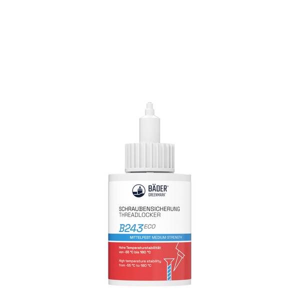 Lackfabrik Bäder Schraubensicherung B243 Eco Mittelfest Blau Ziehharmonikaflasche 50 ml