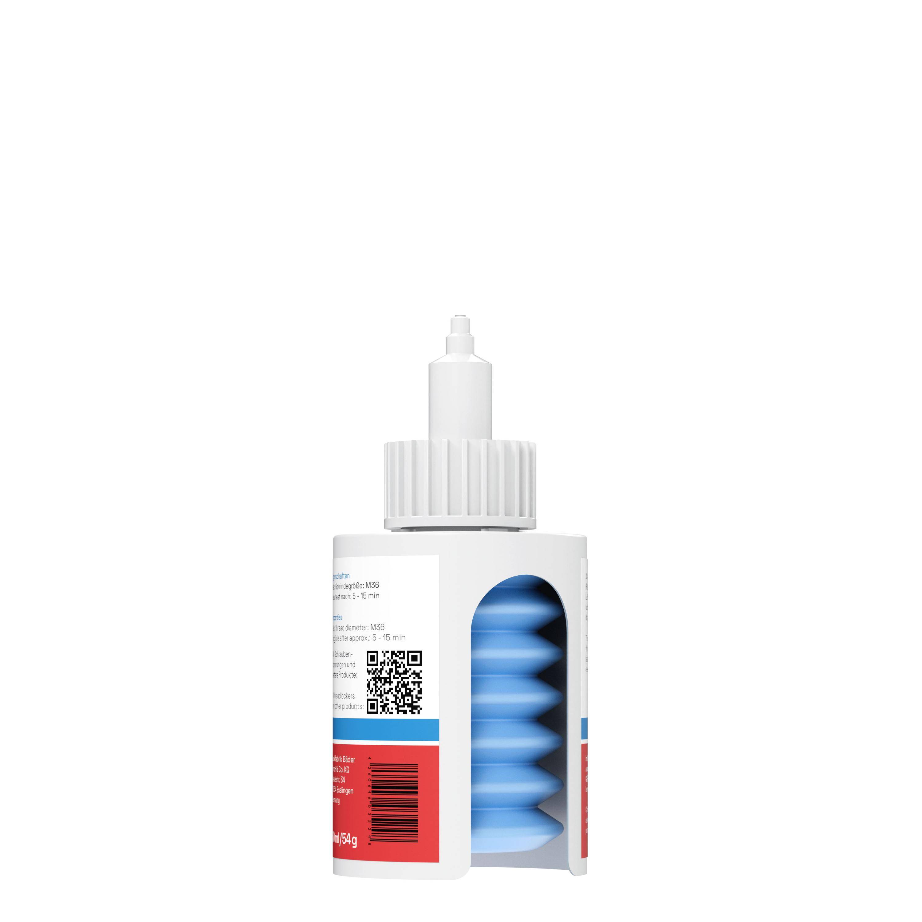 Lackfabrik Bäder Schraubensicherung B243 Eco Mittelfest Blau Ziehharmonikaflasche 50 ml-1