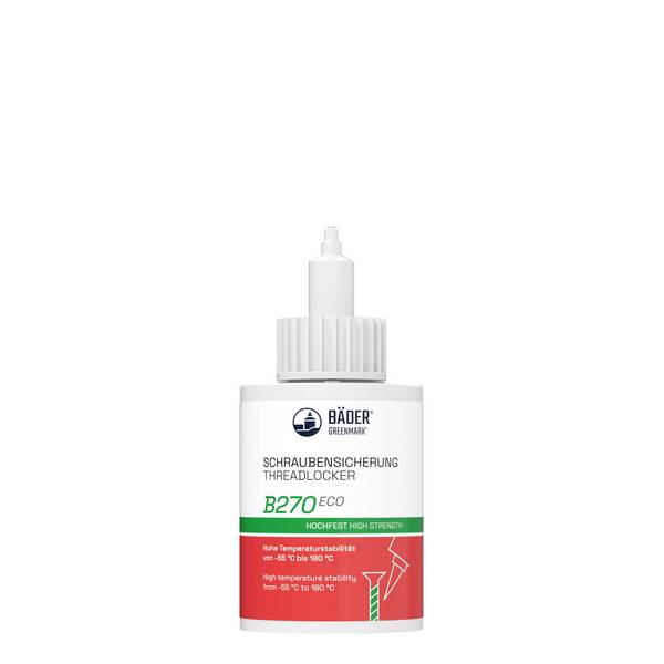 Lackfabrik Bäder Schraubensicherung B270 Eco Hochfest Grün Ziehharmonikaflasche 50 ml