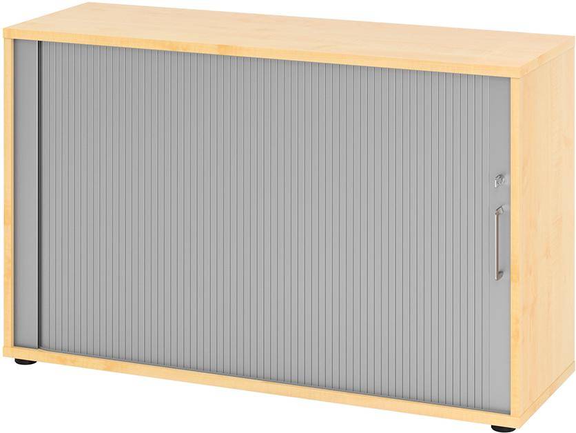Hammerbacher Rollladenschr.hor. 2OH 120cm BS Ahorn/Silber-0