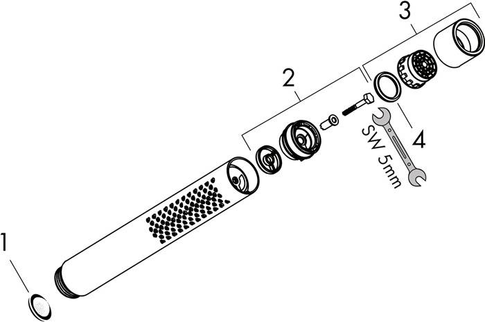 Stabhandbrause 2jet AXOR STARCK X DN 15 brushed black-2
