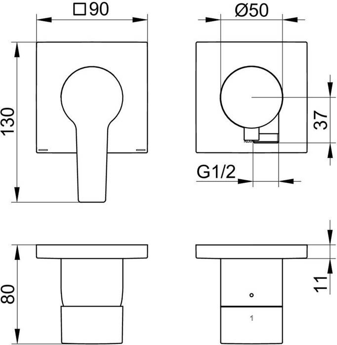 Keuco Einhebelmischer-Set EDITION 11 UP, für 2 Verbraucher bronze gebürstet-1
