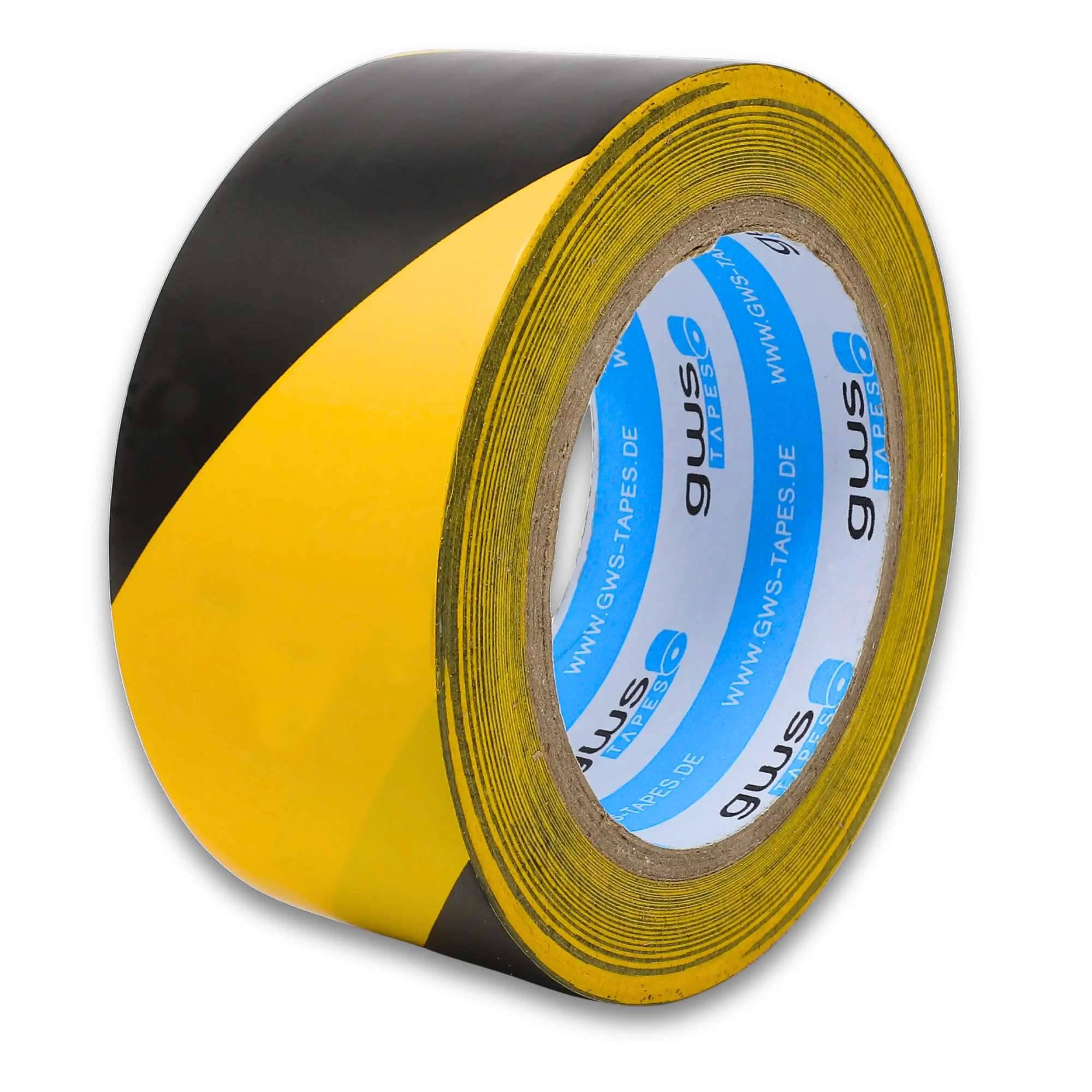 gws PVC Markierungs- Warnklebeband, 33 m x 50 mm, schwarz/gelb-0