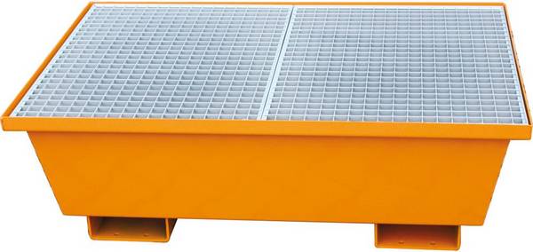 Auffangwanne mit konischen Wänden mit Gitterrost, 210 ltr. 820x820x535mm, RAL 2004 - Artikel: 7830103105