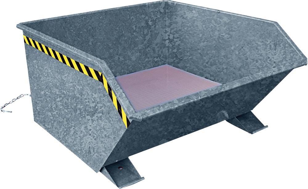 Spänekippbehälter 1000 l B1300xT1550xH750 mm verzinkt,Tragkraft 1500kgmit Lochblechboden - Artikel: 7830912263-0