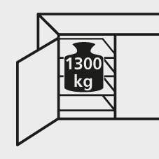 Schwerlastschrank m.TürenB1040xT630xH1950 mm 8 Böden RAL 7035 Mittelwand - Artikel: 7830354258-3