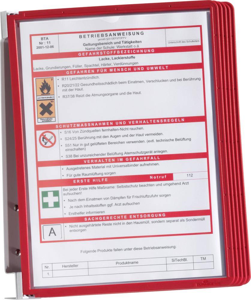 Sichttafelsystem rot, VE: 1 SET - Artikel: 7830721857-3