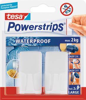 Haken Wave, weiß Inh.2St.Powerstrips Waterproof - Artikel: 4042448175182-0