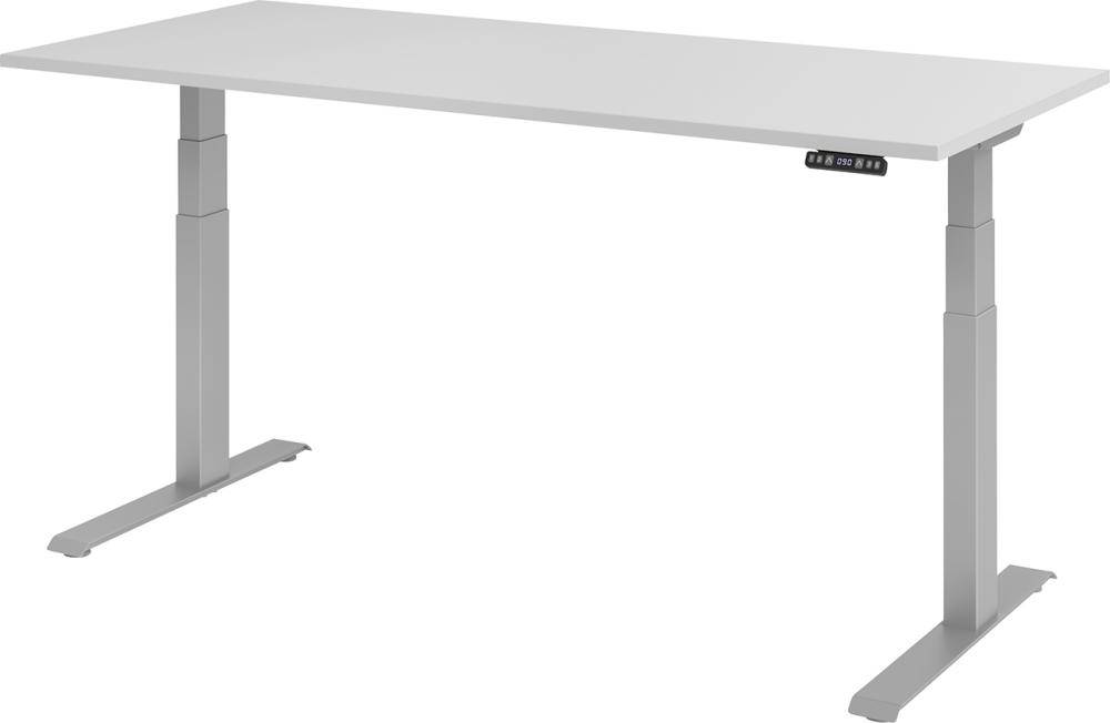 Schreibtisch höhenvers. 1800x800x640-1290 mm Gestell silber, Platte Lichtgrau - Artikel: 7830781520-0