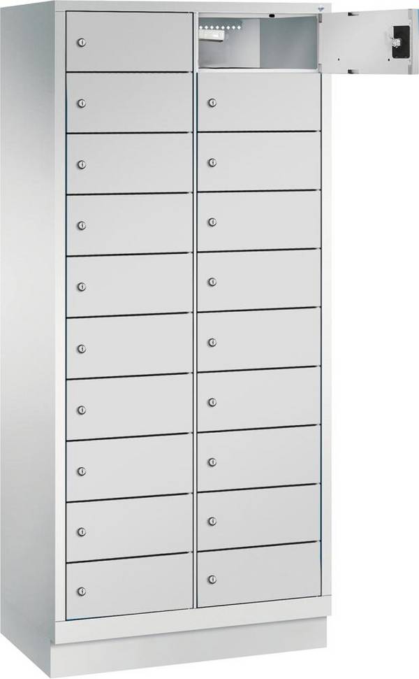 Laptopschrank 2x10Fächer B810xT500xH1800 mm RAL 7035 ohne Elektrifizierung - Artikel: 7830745109