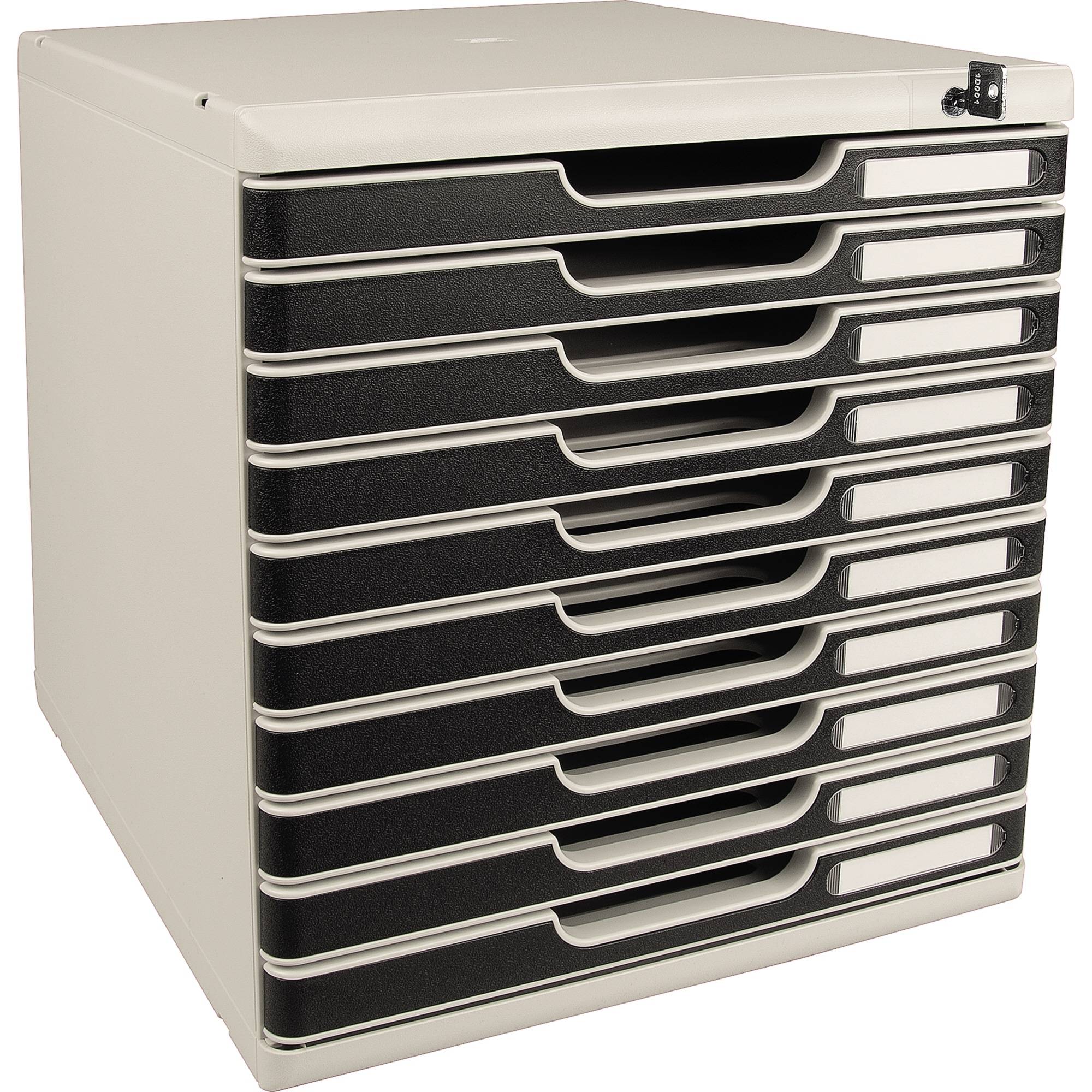 Exacompta Schubladenbox MODULO 332014D A4 10Schübe sw +Schloss - Artikel: 127032390-3