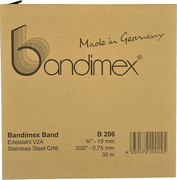Stahlband 5/8" V2A-Edelstahl, Rolle a 30m Bandimex - Artikel: 4250570200218-0