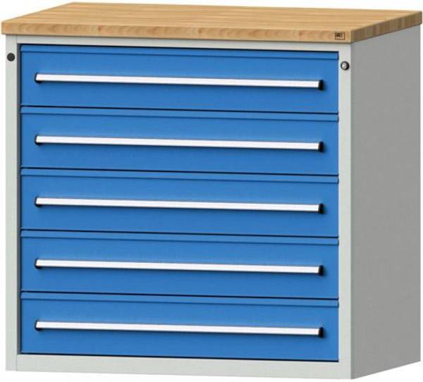Anke Thekenschrank B1060xT700xH1020mm RAL 7035/5012 5 Schubladen - Artikel: 7830945898