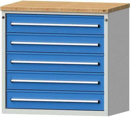 Anke Thekenschrank B1060xT700xH1020mm RAL 7035/5012 5 Schubladen - Artikel: 7830945898-0