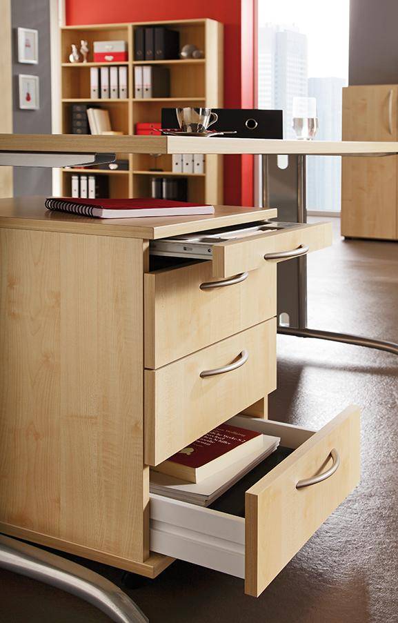 Rollcontainer 428x580x590mit 3 Schüben Ahorn - Artikel: 7830781101-3