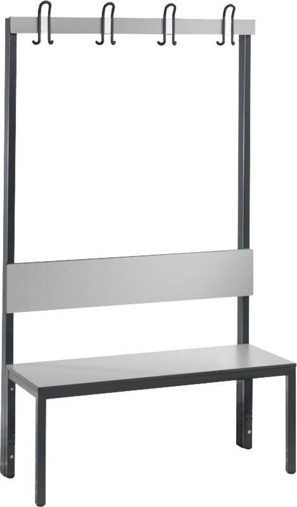 Garderobenbank einseitig B1000xT407xH796 mm RAL 7021/silbergrau ohne Schurost - Artikel: 7830745208