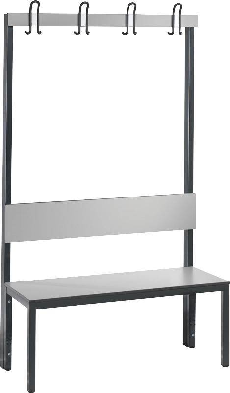 Garderobenbank einseitig B1000xT407xH796 mm RAL 7021/silbergrau ohne Schurost - Artikel: 7830745208-0