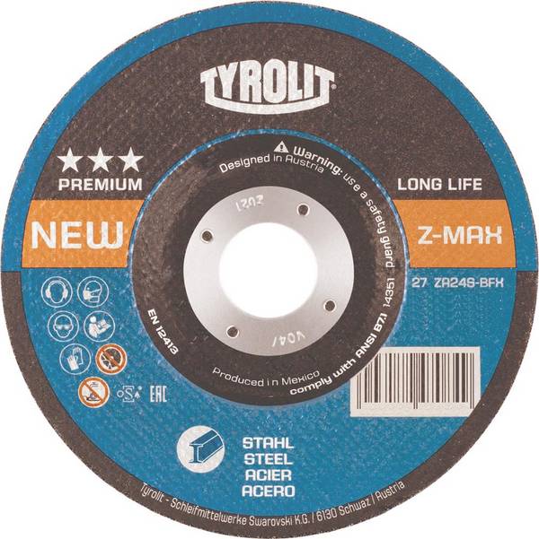 Schruppscheibe Z-MAX 125x7mm ZA24S-BFX Tyrolit - Artikel: 9003172470849