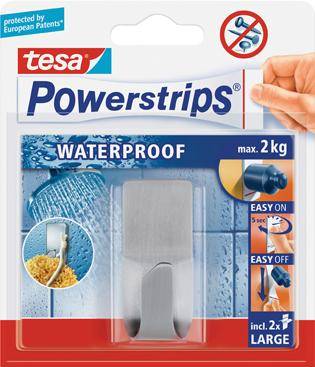 tesa Powerstrips Waterproof Haken Zoom Metall-0