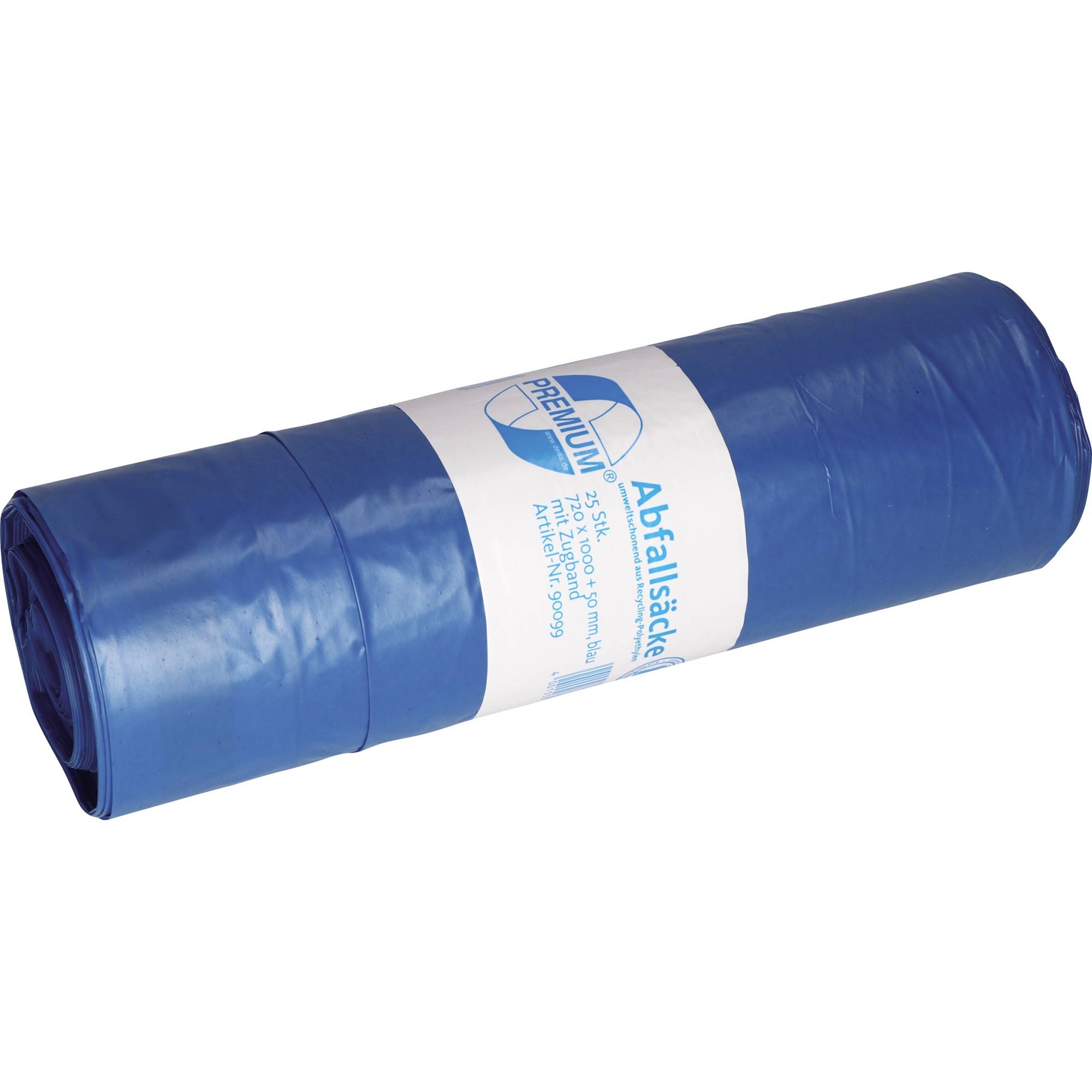 PREMIUM Müllsack 90099 m.Zugband LDPE 120l bl 25 St./Pack. - Artikel: 445014600-1
