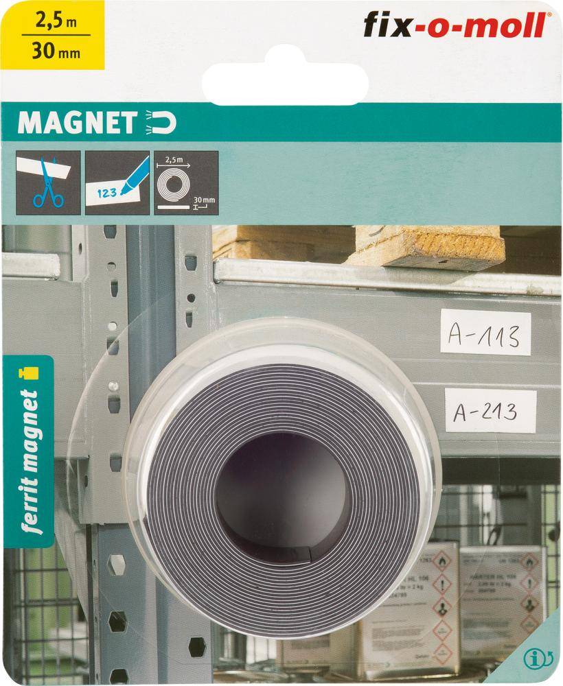 Magnetband beschriftbar 2,5m x 30,weiß Inhalt: 1-1