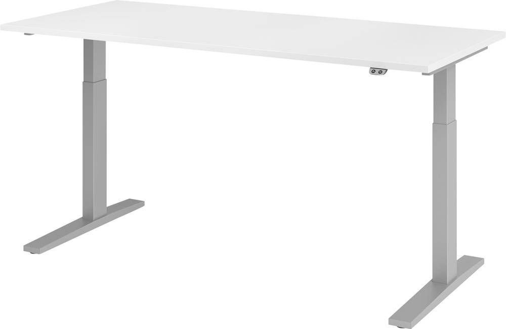 Schreibtisch höhenvers. 1800x800x700-1200 mm Gestell silber, Platte Weiss - Artikel: 7830781502-0