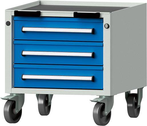 Rollcontainer B570xT615xH570mm RAL 7035/5012 3 Schubladen - Artikel: 7830945591-0