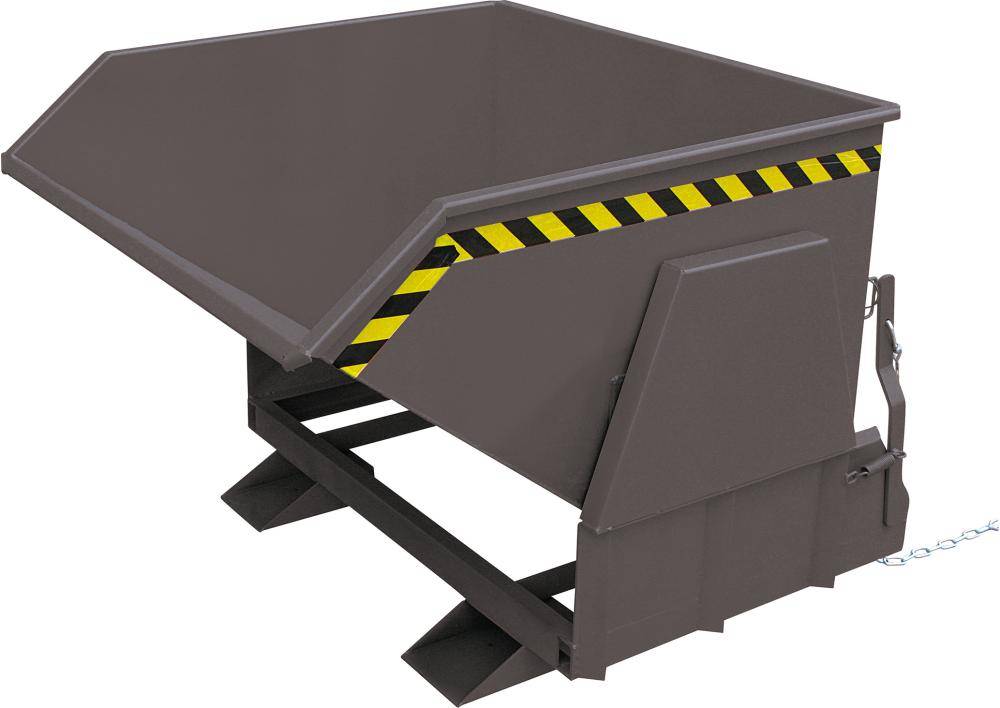 Kippbehälter 1000 l B1450xT1440xH1080 mm RAL7016,Tragkraft 2000kg m.geschützten Abrollkufen - Artikel: 7830912102-0