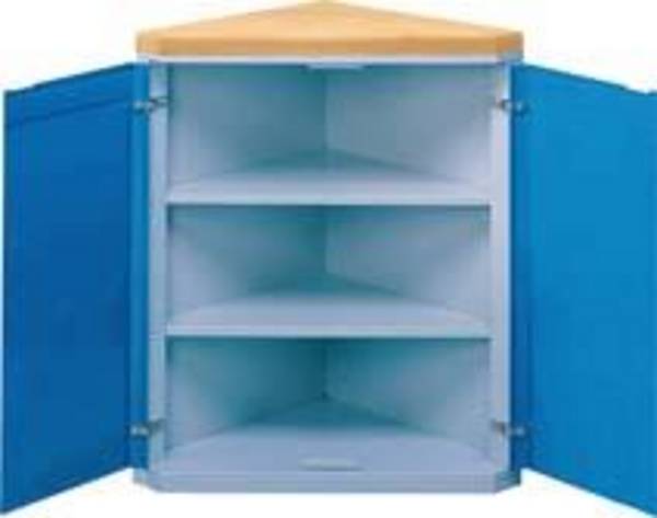 Anke Eckschrank 90 G B973xT525xH1020mm RAL 7035/5012 2 eingeschweißte Böden - Artikel: 7830945894