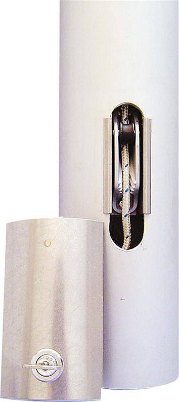 Aluminium-Fahnenmast zyl.m.Ausleger, 360G D75 mm HüB 8,0 m, H-DKA-G/1,5 m Alu-Bodenhülse - Artikel: 7830613795-1