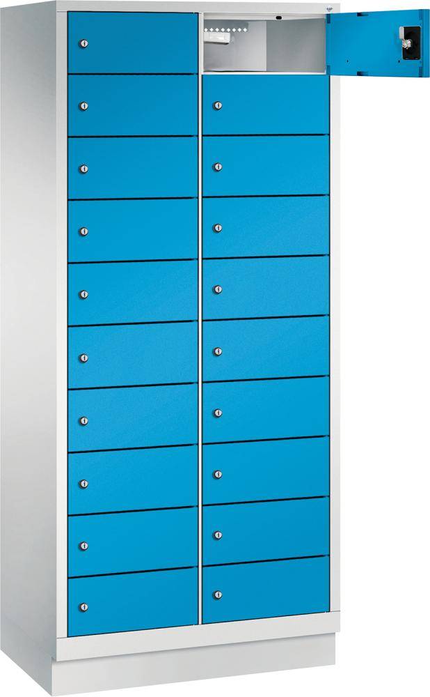 Laptopschrank 2x10Fächer B810xT500xH1800 mm RAL 7035/5012 ohne Elektrifizierung - Artikel: 7830745170-0