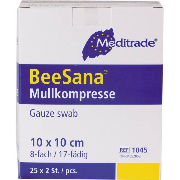 SÖHNGEN Mullkompresse 1005517 10x10cm einzeln steril 25 St./Pack. - Artikel: 195073300